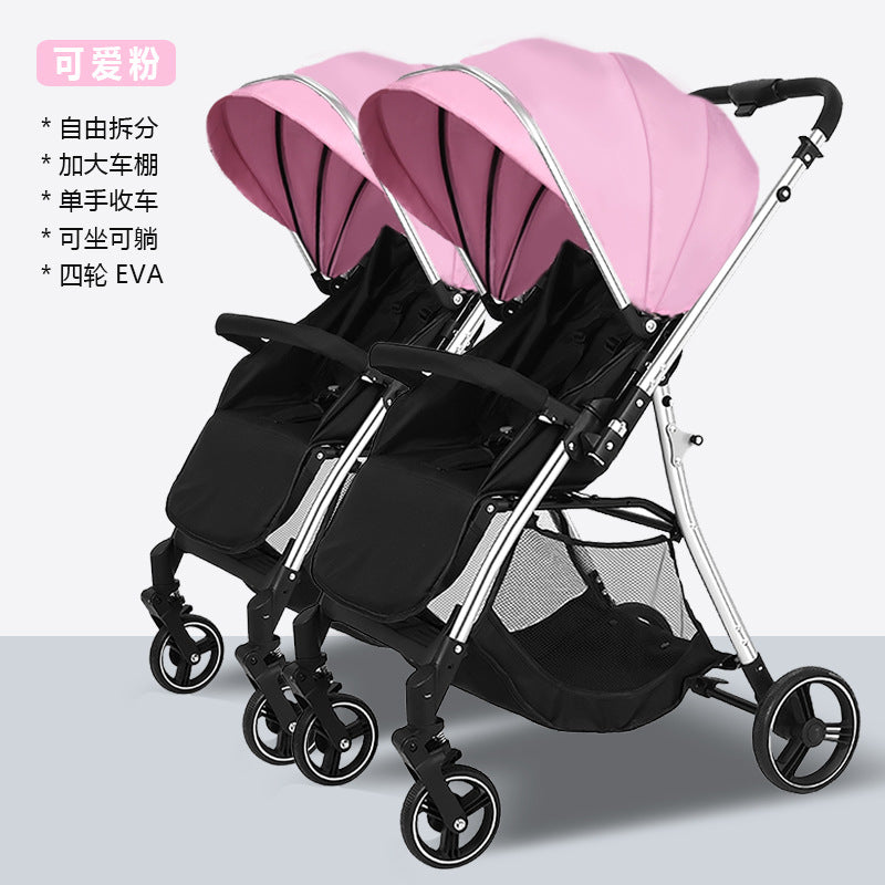 Twin stroller, convertible lightweight high-view stroller, sit & recline, new summer model