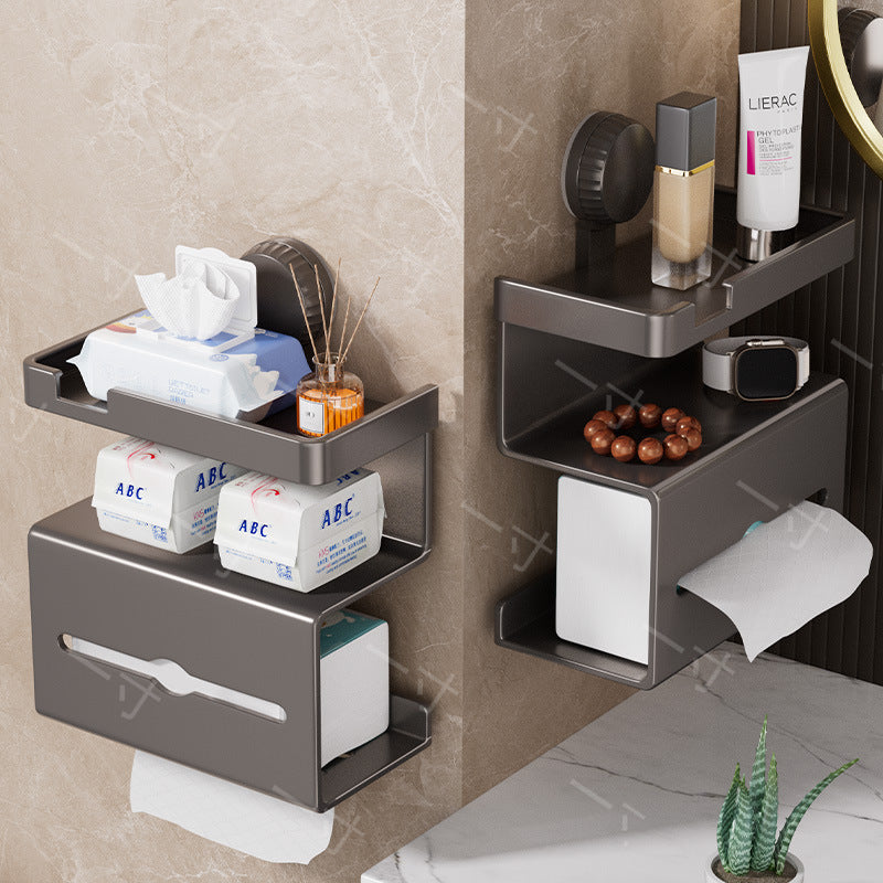 Household toilet No punching suction cup Toilet paper rack Bathroom toilet tissue box Wall hanging Toilet paper storage box