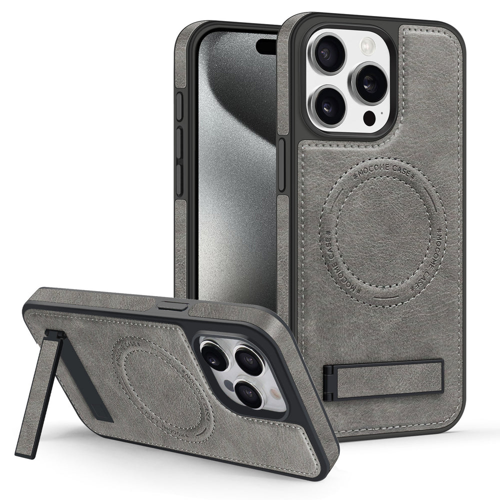 Leather stand foreign trade model compatible with iphone 16 phone case apple 17 pro max crystal shield magnetic protective cover 14