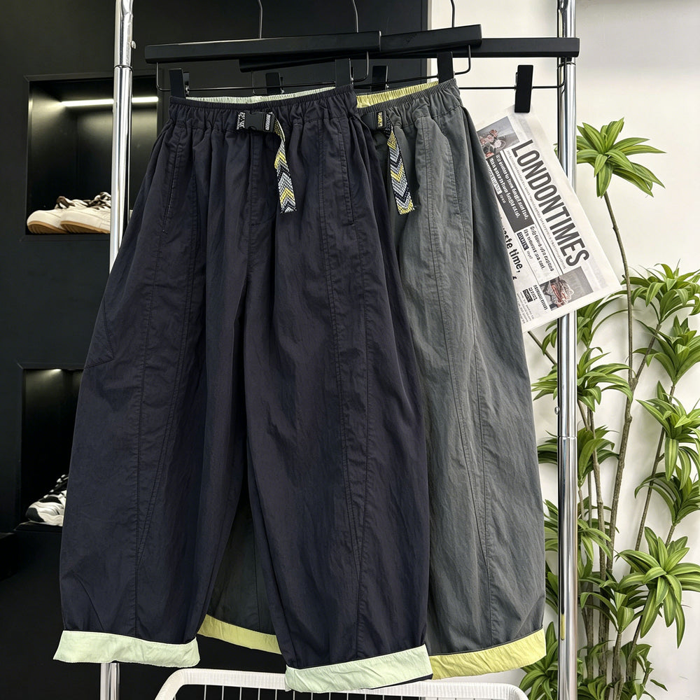 Kids' summer pants: lightweight ice silk breathable casual pants for boys and girls, versatile quick-dry summer outfits for mid-to-large children, matching family sets available