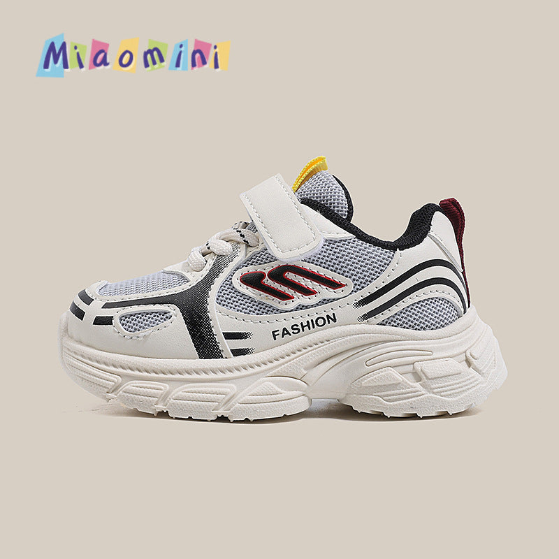 spring new children's athletic shoes, breathable mesh boys' running shoes, soft sole girls' chunky sneakers, ages 1-6