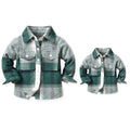 New arrival adult fashion spring autum plaidshirt family of three family outfit fashionablepatchworkcasualoutwear
