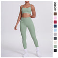 Cloud-feel compression yoga set: sexy open-back sports bra with high-waisted butt-lifting leggings and pockets - women's running & fitness apparel