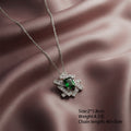 Stylishfashion copper inlaid zirconium emerald geometric necklace women's light luxury easiest for matchelegantcasual non-fading earrings suit