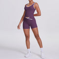 new color block criss-cross fitted brushed high-stretch yoga set - 5-piece running, fitness, and breathable training outfit