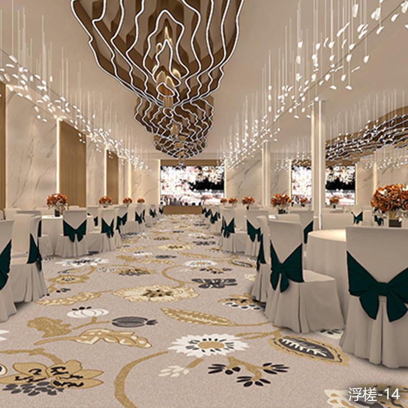 Professionally customized star-rated hotel carpet, banquet hall large area full coverage, reception conference hall wool nylon b1 carpet
