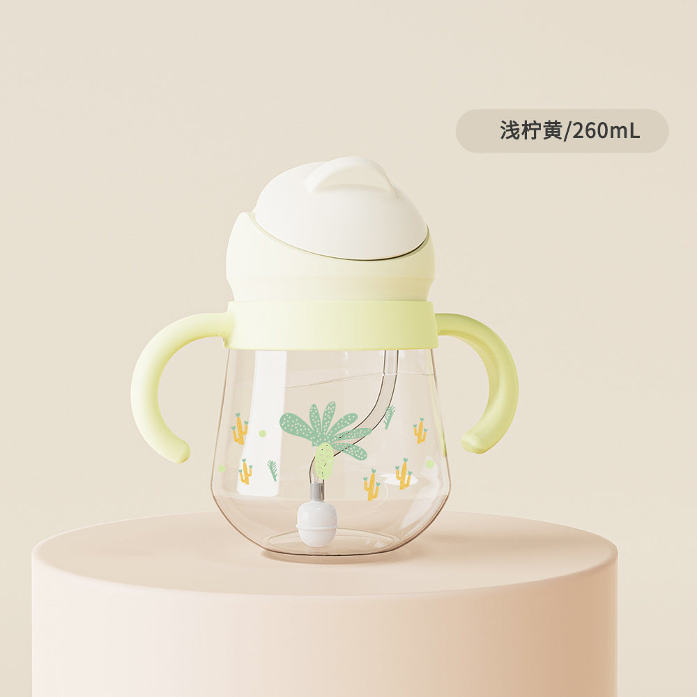 Baby sippy cup, tritan anti-choking training cup, baby sippy cup with measurement markings, children's anti-drop training cup, wholesale