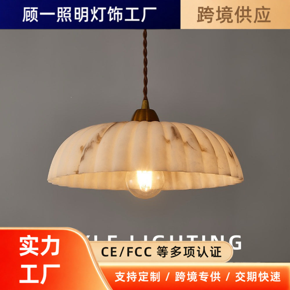 French chic restaurant pendant light -  new arrival: high-end, atmospheric lighting with a faux marble, retro dining room table lamp fixture