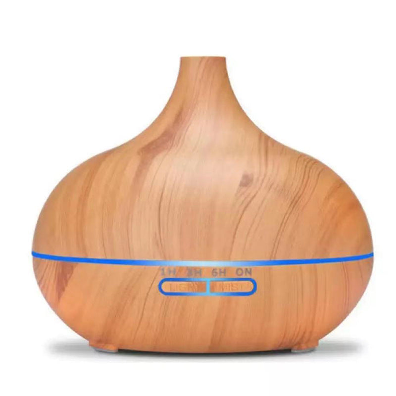 Wood grain aroma diffuser for home, bedroom, and hotel - ultrasonic essential oil mist humidifier with quiet operation, large capacity, and night light