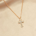 Rhinestone cross necklace wholesale - european & american style, diamond-studded pendant jewelry, women's high-end vintage autumn/winter sweater necklace