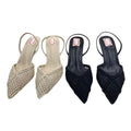 Za's 2025 new pointed-toe heels: chunky heel, french-inspired, unique design, hollow-out knit, elegant and versatile closed-toe style