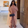European and american cross-border women's fashion:  autumn new collection - stylish v-neck, ruffle-trimmed, slimming jumpsuit with a unique design