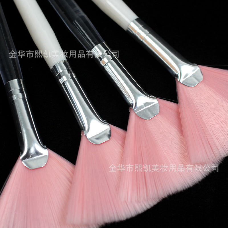 Fan-shaped powder brush, pink bristle fan-shaped brush, essential oil brush, fruit acid brush, powder bristle fan-shaped facial mask brush, essence water brush