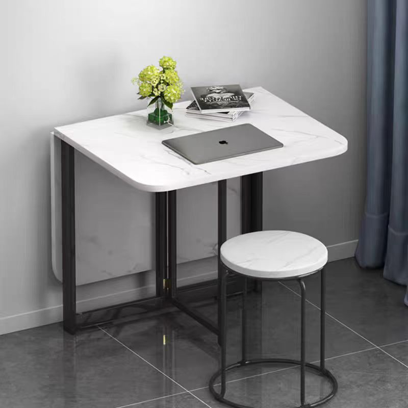 Foldable dining table set - space-saving, multi-functional, portable table and chairs for small apartments - rectangular dining table with four chairs