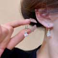 Spring pink cherry earrings 2026 niche style ear cuffs fashionable elegant sweet forest style accessories