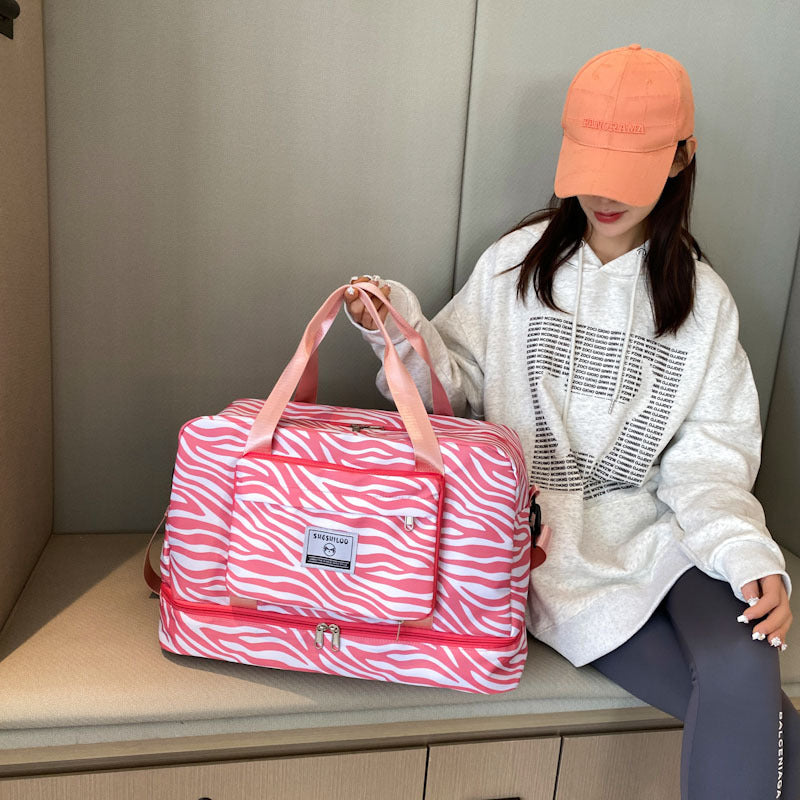 New folding travel bag large capacity shoulder hand luggage women's short trip swimming fitness bag versatile