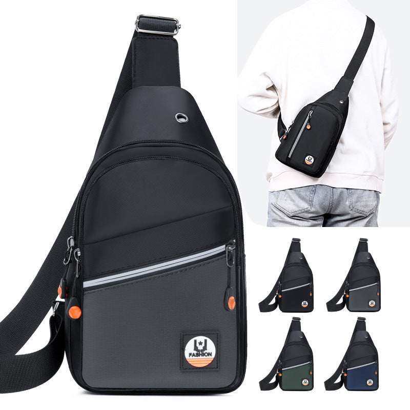 New Men's Breast Bag Multifunctional Commuter Business Shoulder Bag Trendy Cool Leisure Travel Large Capacity Portable Messenger Bag
