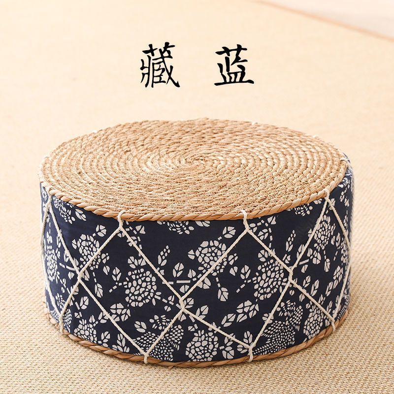 Straw mat thickened futon tatami cushion living room for home low stool round bay window small stool footrest seat