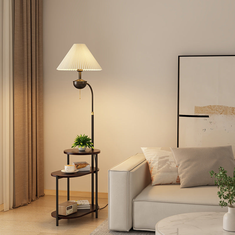 Nordic floor lamp living room 2025 new style sofa lamp multi-layer storage decorative ornament coffee table lamp bedroom bedside lamp