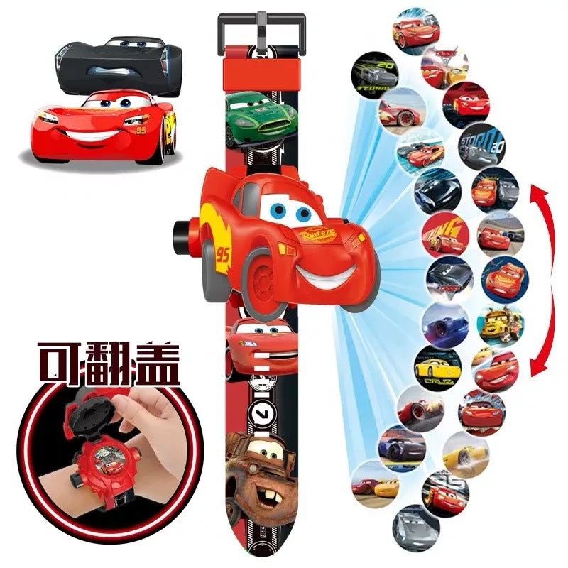 Kids' cartoon electronic watch - ages 3-8 - projector & luminous display - perfect for preschoolers, elementary school students, boys & girls