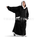 Thickenedlong lengthened lazy pullover fleece jacket hooded tv blanket outdoor cold-proof heattech nightgown