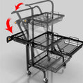 Parallel storage rack balcony movable trolley foldable floor-standing multi-layer snack succulent flower rack living room storage rack