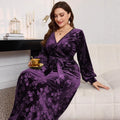 fashioncross-borderplus size women's silm long skirt gold velvet slimming look embossed long sleevesdress