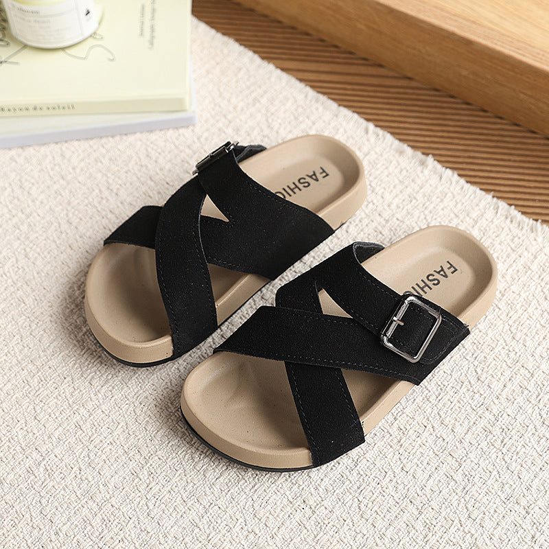 Birkenstock boys' cork sandals - new summer casual style for kids, indoor/outdoor flip-flops for older children