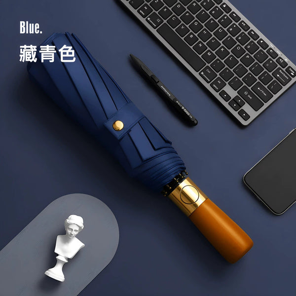 Automatic high-luxury double large sunscreen umbrella wholesale, advanced weather and rain shading advertising umbrella customization