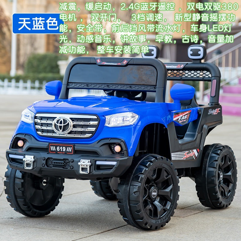New four-wheel dual-drive children's electric remote control car off-road vehicle battery car double children's electric car