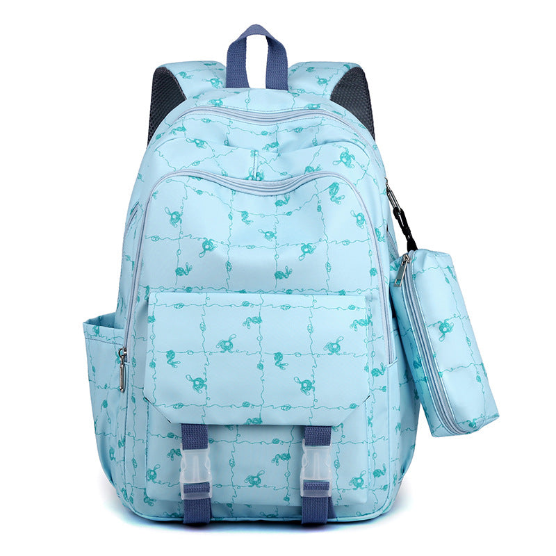 New large-capacity backpack ins trendy and simple junior high school college student schoolbag lightweight loli girl backpack