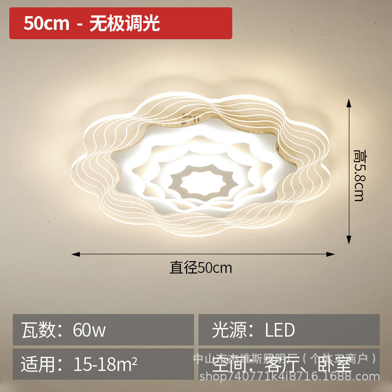 Modern minimalist wavy lotus ceiling light - gold trim, irregular cloud design - perfect for living rooms, master & guest bedrooms