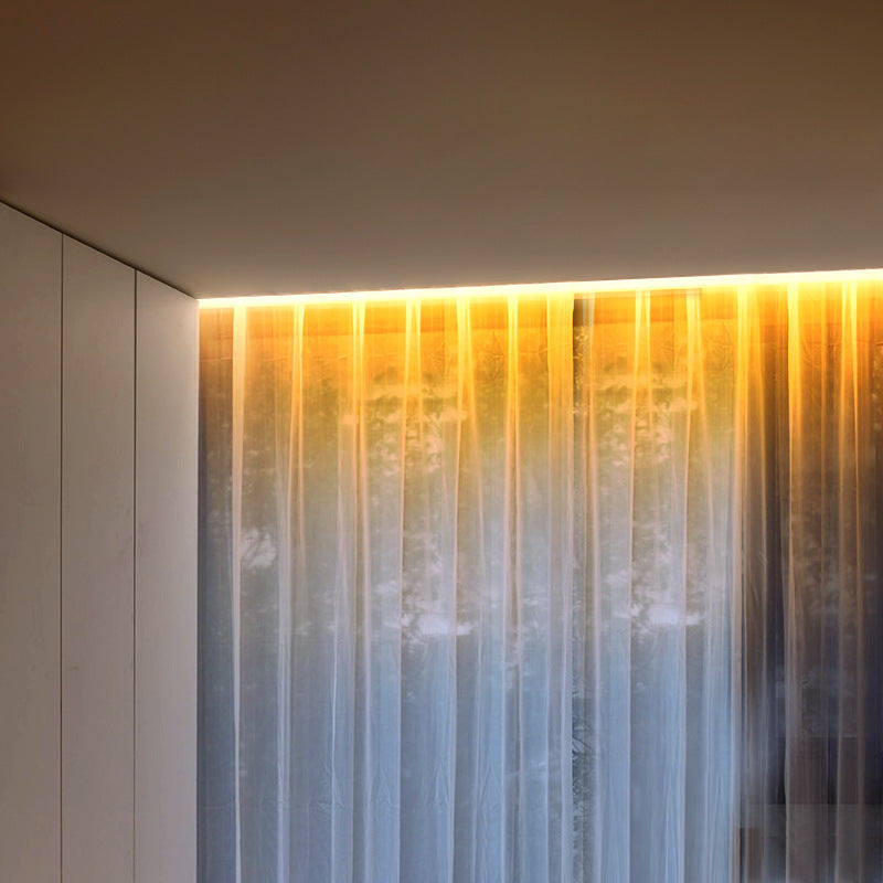 Exposed LED line light Curtain box Reflective groove light with no stroboscopic curtain washing light Living room 45 degree oblique light strip