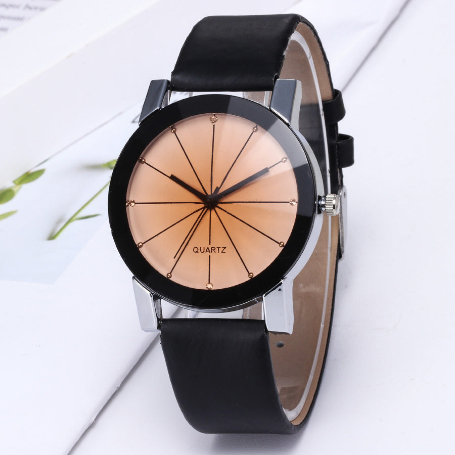 Wholesale leather belt couple watches - speckled leather strap watch set - women's fashionable and unique wristwatches - suitable for students and more