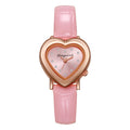 Women's fashionable minimalist vintage heart-shaped quartz watch - petite student watch, fashion watch