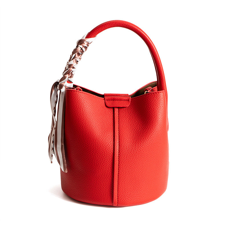 Large capacity versatile bucket bag - 2026 new arrival - high-end small bag - red bridal wedding bag - women's handbag