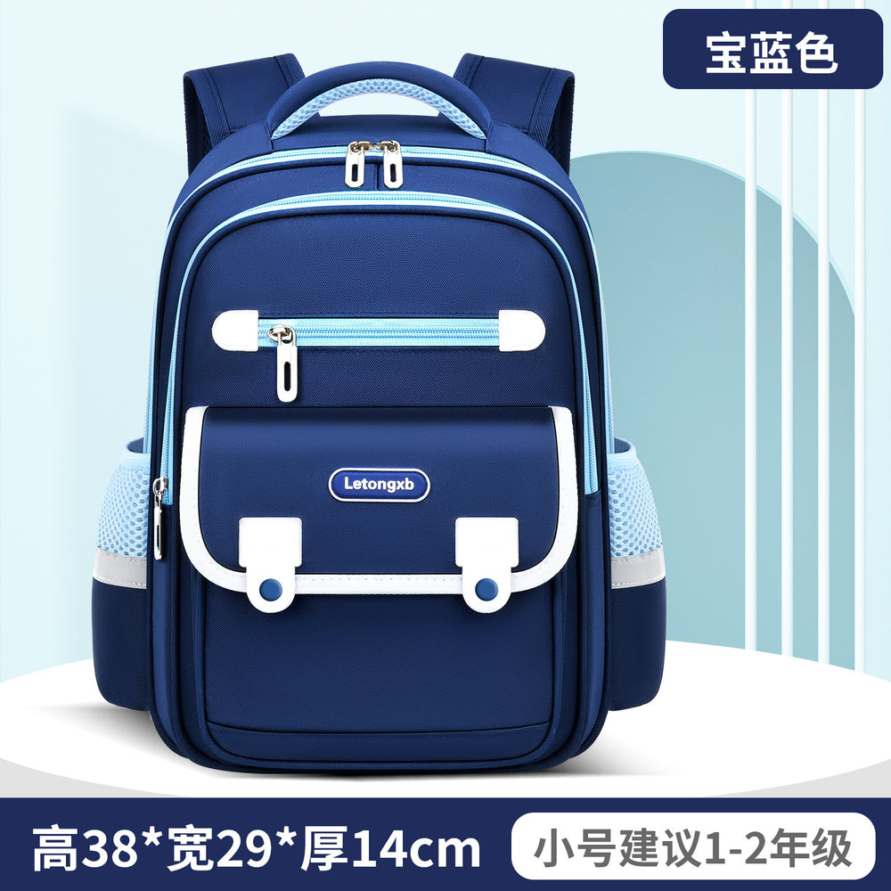 New elementary school backpack for boys and girls, grades 1-6, waterproof, lightweight, spine-protecting kids' backpack