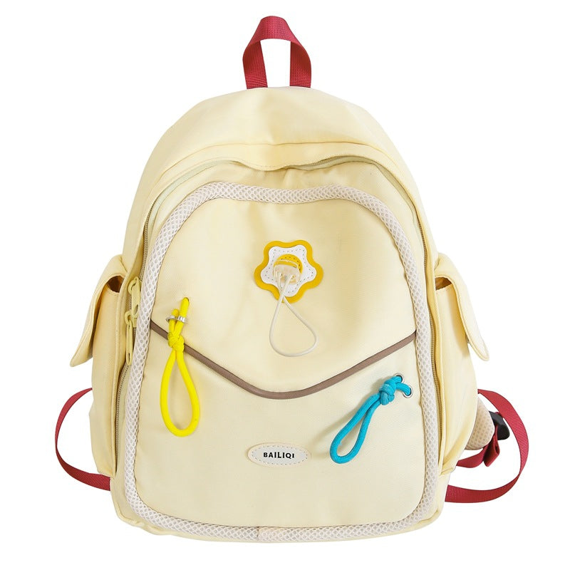 Sweet style small backpack - japanese style junior high, high school, and college student fashion trendy minimalist double shoulder backpack - women's travel bag
