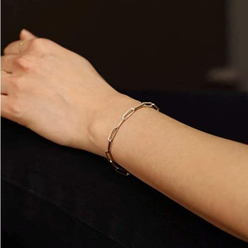 European and american new women's bracelet, minimalist chain bracelet, stainless steel bracelet, gold-plated jewelry wholesale distribution