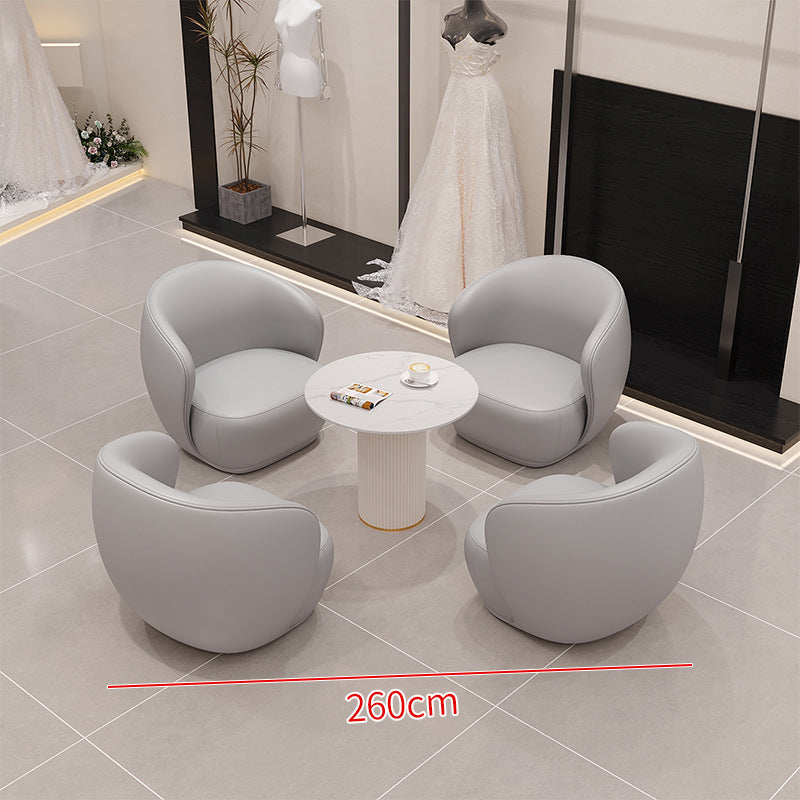 Luxury negotiation table and chair set, lounge area single sofa table and chair, hotel lobby, sales office, business reception sofa
