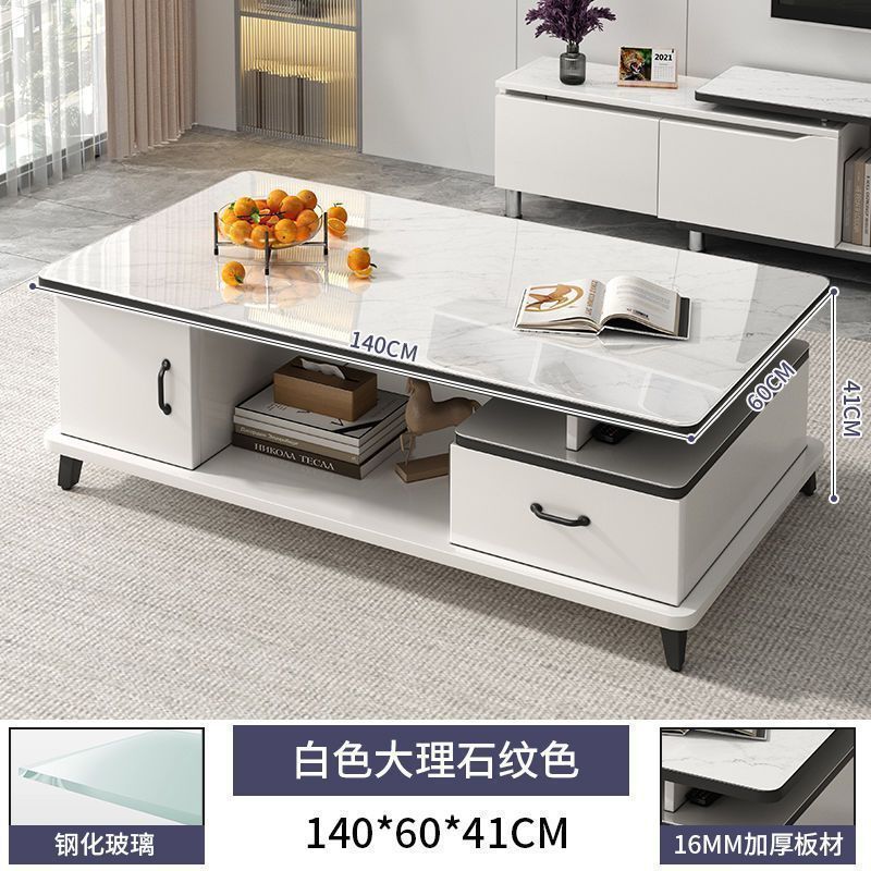 Modern minimalist tv stand for living room, compact home, floor-standing extendable 2025 new style coffee table and tv cabinet combination