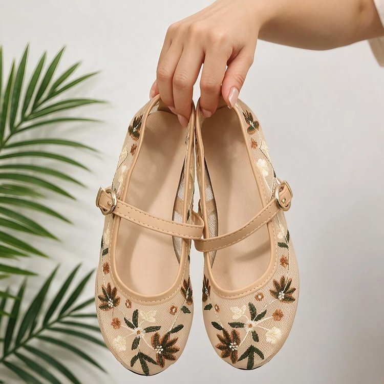 Zaexportplus sizeembroiderflatsnew arrivalfashion buckle low-top lightweight breathable mesh casual shoes wholesale
