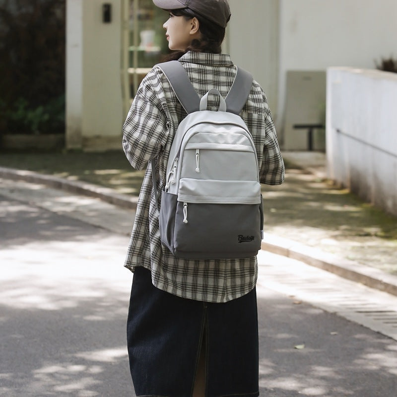 Backpack for college students, high school students, travel, multifunctional backpack, contrast color design, school bag, wholesale, portable and lightweight