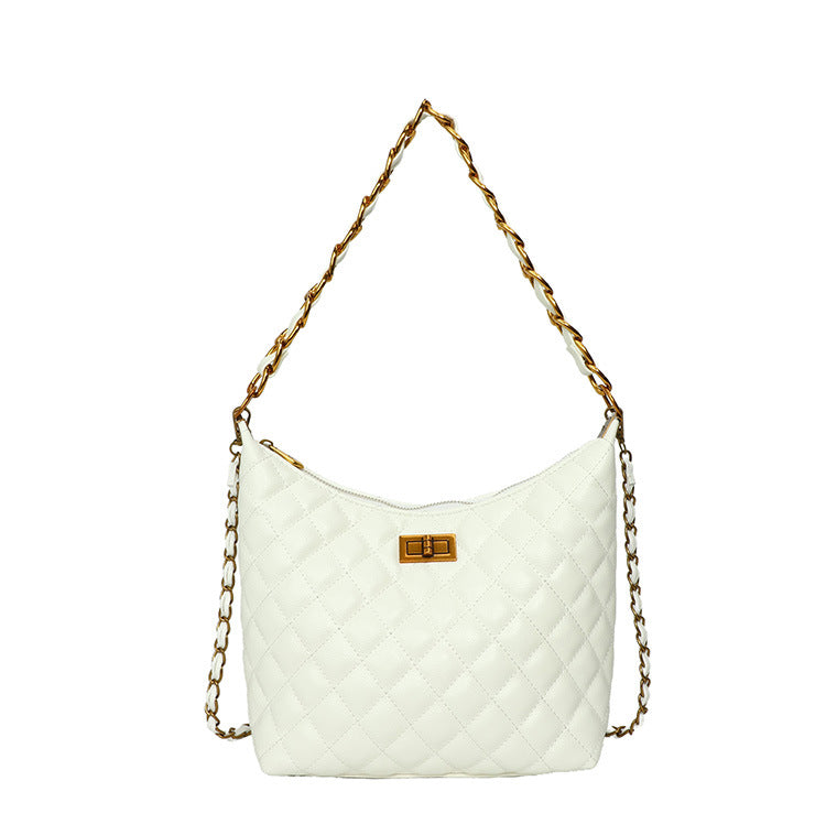 Women's bag 2025 new underarm bag diamond pattern chain bag niche light luxury minimalist elegant high-end shoulder crossbody bag