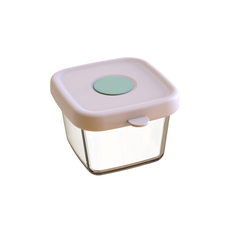 Kids glass food supplement box silicone fresh cover portable tableware box baby food supplement box can be steamed and cooked wholesale storage box