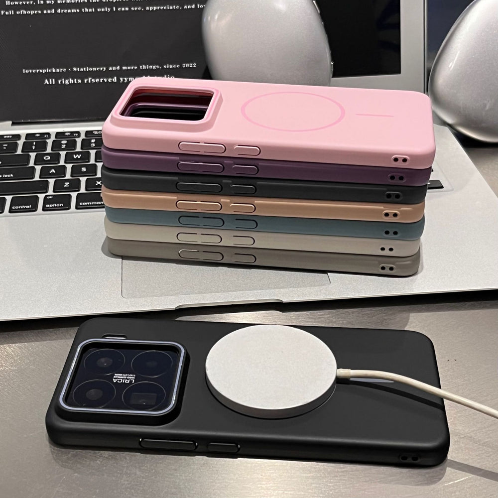 Suitable for xiaomi 17pro thin ring magnetic phone case frosted skin feel redmi k90 anti-fall soft pc protective cover new