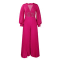 D534 european and american cross-border  foreign trade plus size beaded mesh fashion casual loose wide leg african jumpsuit