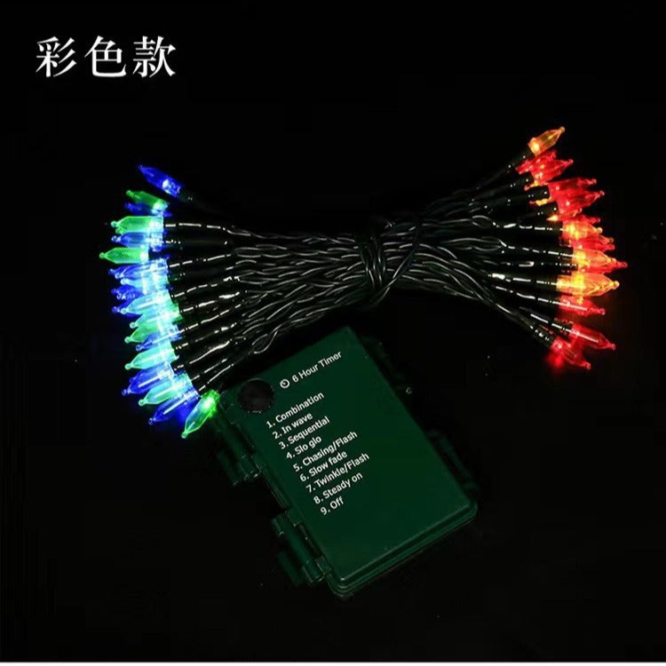 Cross-border LED Christmas bulb light string, remote control eight-function waterproof garden decoration around the tree, glue pull bulb string