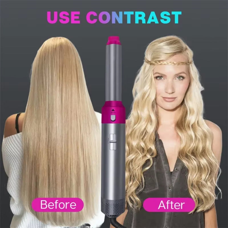 curling iron 5-in-1 hot air comb, hair dryer, curling iron, straight hair comb, hair dryer, automatic hair suction.