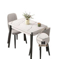 Foldable rock slab dining table - space-saving extendable solid wood dining set for small apartments - italian minimalist style